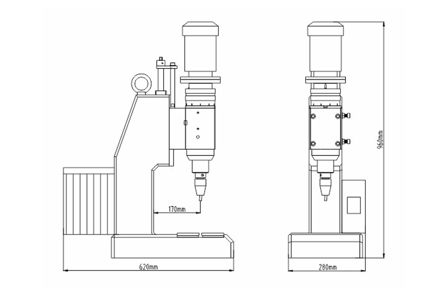 常規型液壓鉚接機結構尺寸